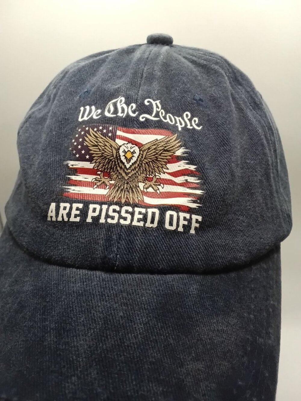American Flag Eagle Hat Cap We The People are Pissed Off Strap Back OSFA